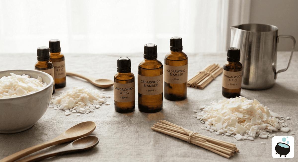 Measuring fragrance oils for candle making